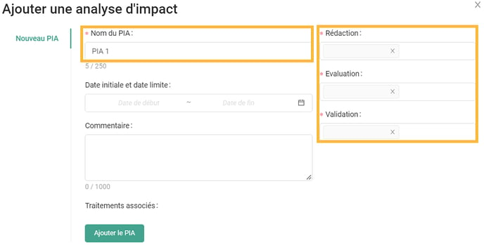 Analyses dimpact - Ajouter une analyse dimpact