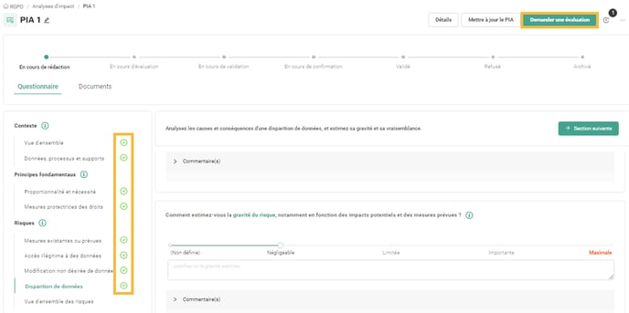 Analyses dimpact - Demander une evaluation