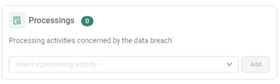 Personal data breach - Description tab - Processing