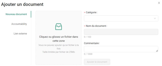 Traitements - Fenetre - Ajouter un document